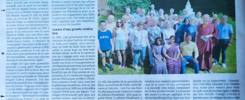 Photo de l'article de Marie-Pascale dans l'écho des Vosges